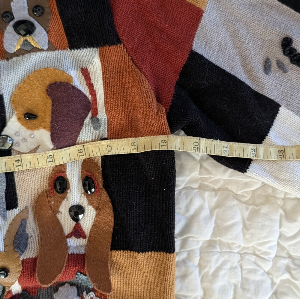 Michael Simon Multicolor Dog Pattern Cardigan - image 5